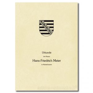 Urkundenumschläge Sachsen chamois, 1-farbiger Druck, schwarz