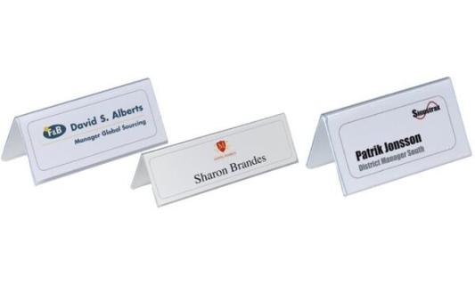DURABLE Tisch-Namensschild, Dach-Fo rm, aus Hartfolie (9803619)