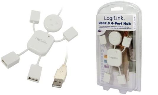 LogiLink USB 2.0 Hub Hangman, 4 P ort, weiß (11111753)