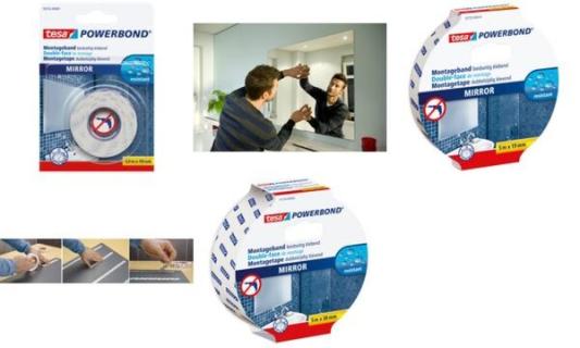 tesa Powerbond Montageband für Spiegel, 38 mm x 5,0 m
