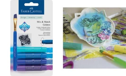 FABER-CASTELL Aquarellkreiden-Set Gelatos, Blautöne (5660507)