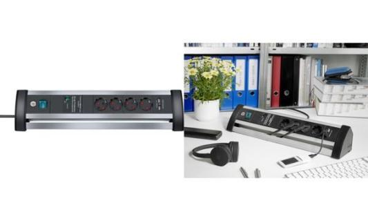 brennenstuhl Steckdosenleiste Alu- Office-Line, 4-fach (11278199)