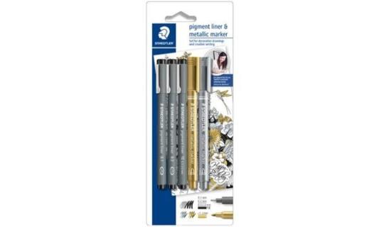 STAEDTLER Pigmentliner & Metallic M arker Set, Blisterkarte (5655397)