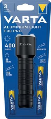 VARTA Aluminuim Light F30 Pro LED Taschenlampe schwarz, 400 Lumen