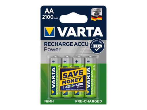 VARTA Rechargeable Power Accu Ready2Use Mignon 4er-Pack 2.100 mAh