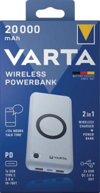 VARTA Zusatzakku "Wireless Power Bank", 20.000 mAh, weiß