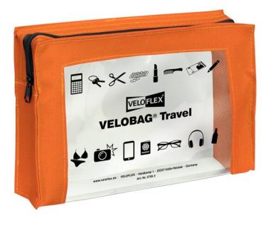 Velobag Travel A5, 230x160, orange PVC-Folie transparent mit farbiger