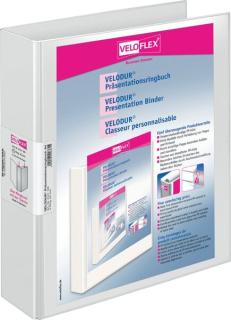 Präsentationsringbuch Velodur A4 4-Ring 40mm Ringdurchmesser weiß