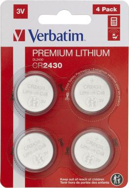 VERBATIM 1x4 Verbatim CR 2430 Lithium Batterie           49534