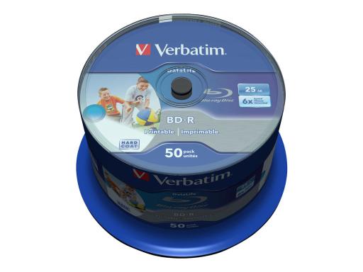 VERBATIM 50x Verbatim Blu-ray BD-R 25GB (6x) wide printable