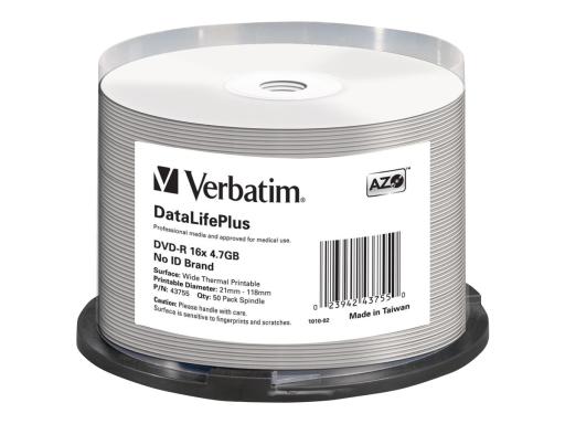 VERBATIM MED DVD+R Verbatim 4.7 GB 16x 050er CakeBox Thermo