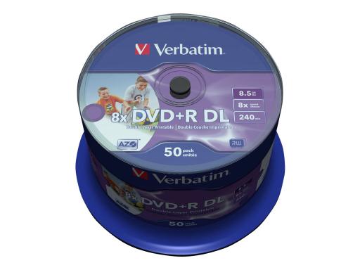 VERBATIM MED DVD+R Verbatim 8.5 GB 8x DDL 50er CakeBox