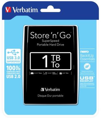 VERBATIM STORE N GO 2.5IN USB3.0 1TB