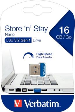 VERBATIM USB-Stick 16GB Verbatim Nano USB Drive 3.0 Store n Stay