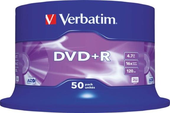 Verbatim DVD+R 50er Spindel 16x