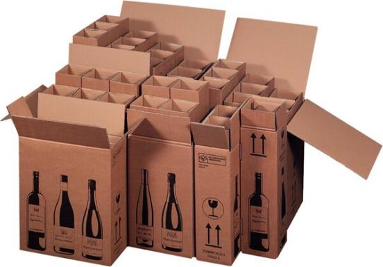 Versandkarton baun für Flaschen, PTZ geprüft, für 2 Flasche