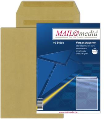 Versandtasche C4, ohne Fenster, SK, 90 g/qm, braun