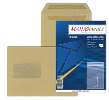 Versandtasche C5, mit Fenster, SK, 90 g/qm, braun