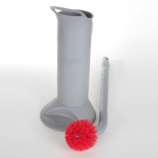 WC-Garnitur, professionelle ERGO Toilettenbürste (66 cm)  komplett mit Halter, BBWHRProfibürste für die Unterhaltsreinigung | Toilettenbürste rot | Bürstenhalter | Ersatzkopf rot