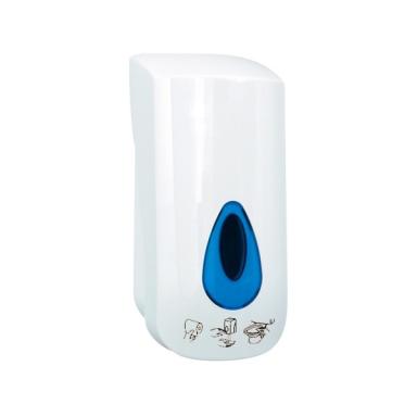 WC-Sitz-Desinfektionsspender/Sitzreinigerspender, "Merida Top Mini", 400 ml | weiß/blau <br>flexibel nachfüllbarer Spender aus ABS-Kunststoff, verschließbar