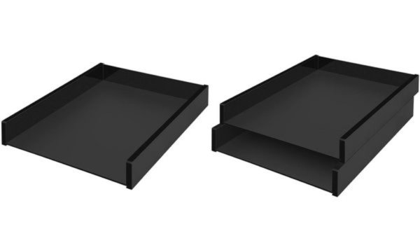 WEDO Briefablage "black office", DIN A4, schwarz aus Acryl, stapelbar, mit tran