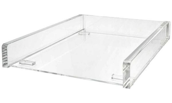 WEDO Briefablage "cristallic", DIN A4, glasklar aus Acryl, mit transparenten Gu