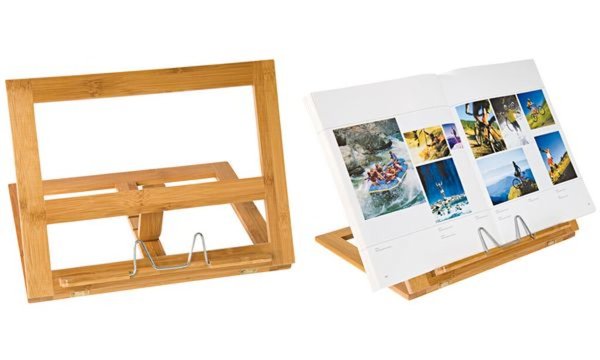 WEDO Buchständer, aus Bambus mit Metall-Scharnieren, Schräglage 4-fach verstell