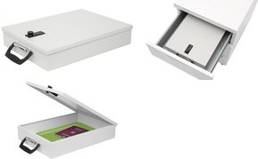 WEDO Dokumenten-Kassette, DIN A4, mit Zahlenschloss aus Stahlblech, mit lichtgr