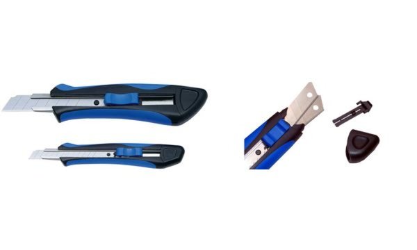 WEDO Profi-Cutter Premium Soft-Cut, Klinge: 9 mm Farbe: schwarz-blau, gummierte