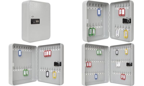 WEDO Schlüsselschrank mit mechanischem Zahlenschloss, für 24 Schlüssel, flach, 