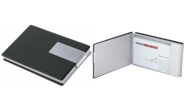 WEDO Visitenkartenbox Good Deal, Aluminium/PVC (schwarz) Kombination aus Alumin