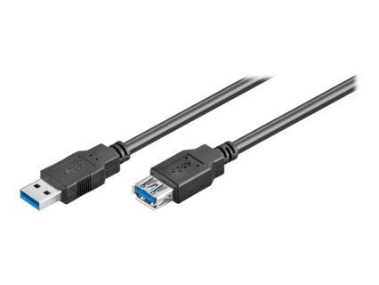 WENTRONIC Goobay USB 3.0 SuperSpeed Verlängerungskabel, Schwarz, 3 m - USB 3.0-