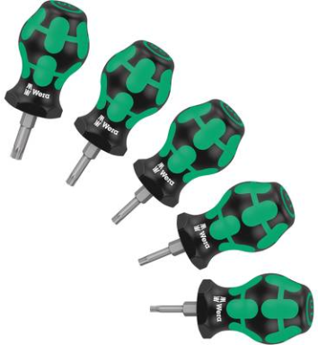 WERA Stubby Set TX 1 Werkstatt Schraubendreher-Set 5teilig