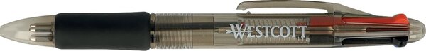 Westcott 4-Farb Kugelschreiber VARIETY Strichstärke 1 mm, gummierte Griffzone