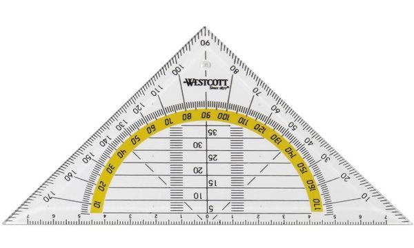 WESTCOTT Geodreieck, Hypotenuse: 14 0 mm, transparent (62350176)