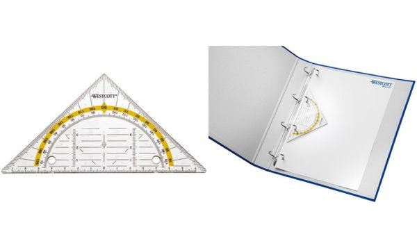 WESTCOTT Geodreieck zum Abheften, H ypotenuse: 140 mm (62350234)