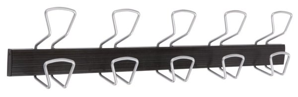 Wandgarderobe 5 doppelte Kleiderhaken aus Metall und Kunststoff, 76 cm