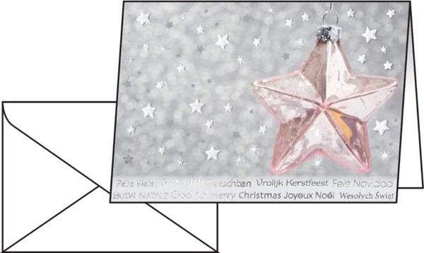 Weihnachts-Karten Glanzkarton inkl. Umschläge A6, 220g, Rose Star
