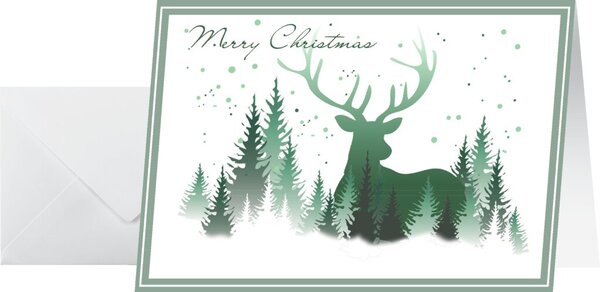 Weihnachts-Karten (inkl. Umschläge) Christmas Forest, Glanzkarton, A6 (A5)