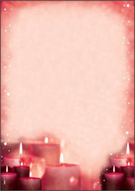 Weihnachts-Motiv-Papier, Red Candle- light, A4, 90 g, für Ink/Laser/Copy