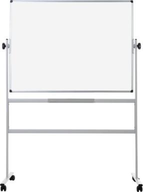 Whiteboard 120 x 90 cm mobil, drehbare Tafel, emalliert