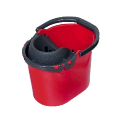 Wischmopp-Eimer oval 12 Liter mit Henkel | Kunststoff rot <br>ohne Wringsieb (passendes Wringsieb nicht mehr lieferbar)