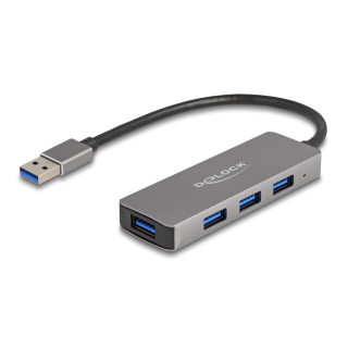 DELOCK 4 Port USB 3.2 Gen 1 Hub mit USB Typ-A Anschluss  USB Typ-A Buchsen seit