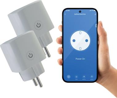 Smart WLAN Steckdose Innen Weiß 2er Zugriff per WLAN und App von überall