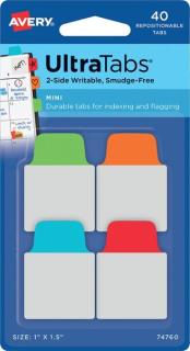 AVERY Zweckform Haftstreifen UltraTabs Klassik, 25,4 x 38 mm