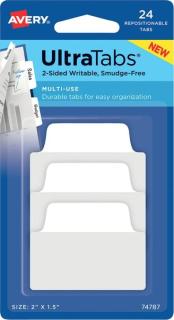AVERY Zweckform Haftstreifen UltraTabs Weiß, 50,8 x 38 mm