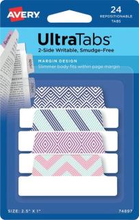 Haftstreifen UltraTabs Design 63,5x25 Polyester, papierbeschichtete Lasche
