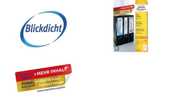 ZWECKFORM AVERY Ordnerrücken-Etiketten, 34 x 192 mm, weiß für Inkjet-, Laser-, 