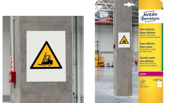 ZWECKFORM AVERY Stark haftende Papier-Etiketten, 105 x 48 mm weiß, auch für sch