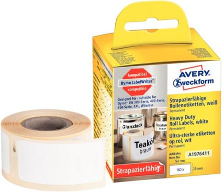 ZWECKFORM AVERY Strapazierfähige Rollenetiketten, 25 x 54 mm